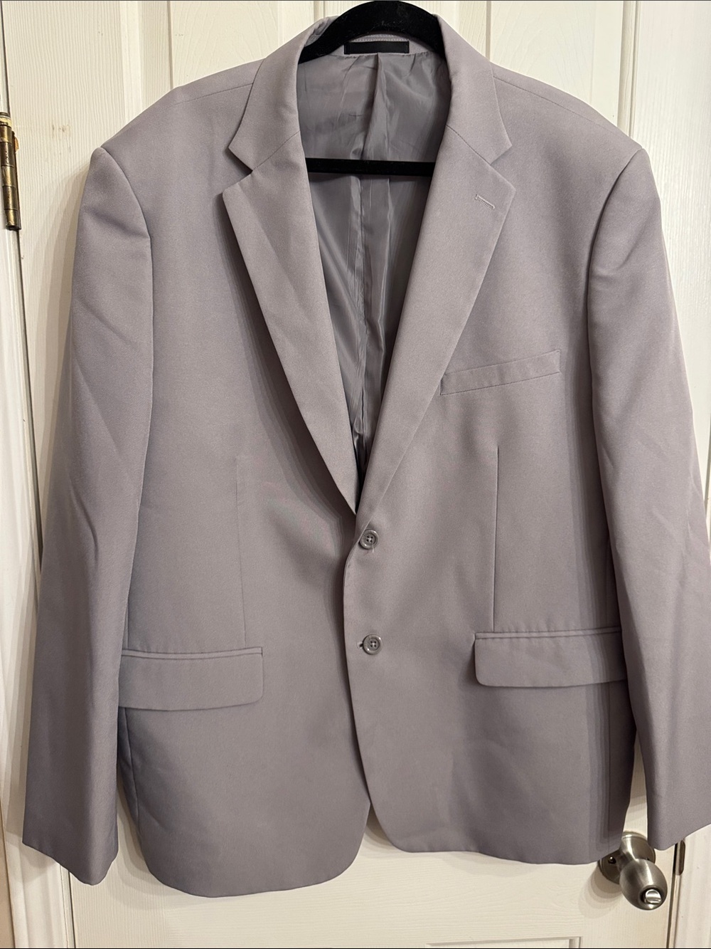 Men's Light Gray Two-Button Notch Lapel Blazer